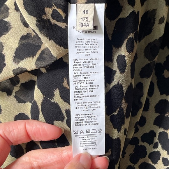 ROBERTO CAVALLI Black Longsleeve Gold Zip Slit TigerTooth Bodycon Dress Sz 46 10 - Picture 16 of 16